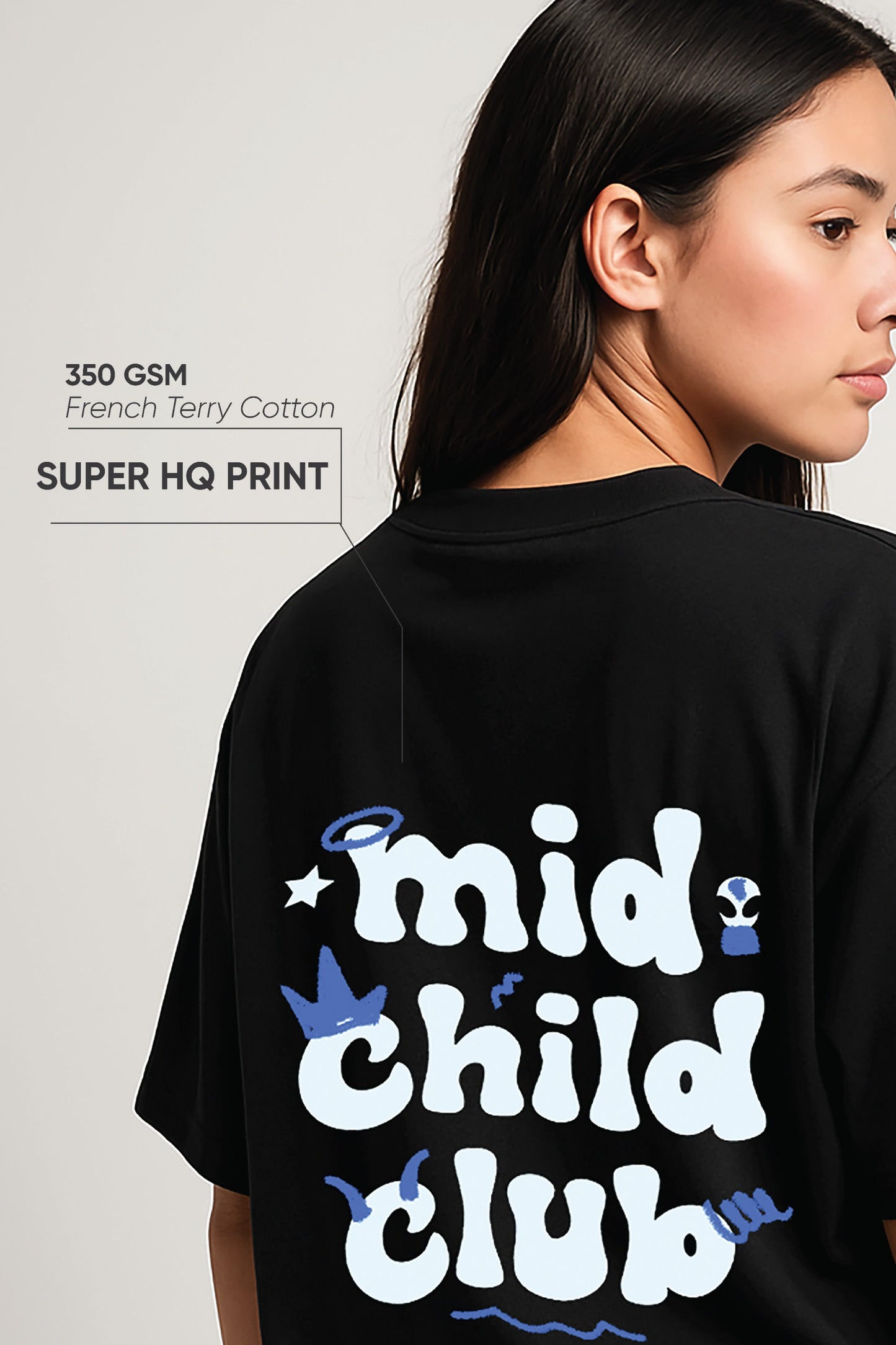 Oversized TeesMid Child Club Unisex Oversized T-Shirt -Bluenova Bluenova
