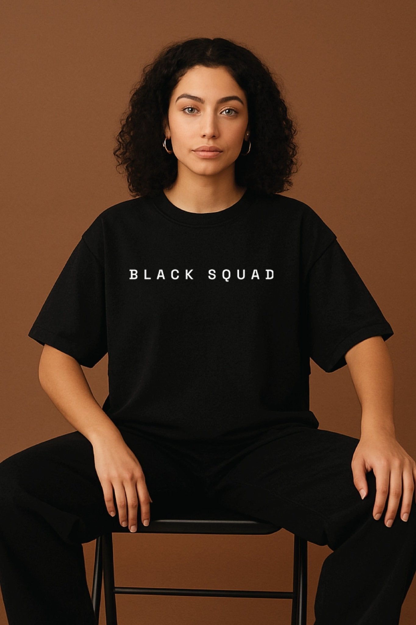 Unisex oversized black t-shirt 350 GSM drop - shoulder – Blue Nova India