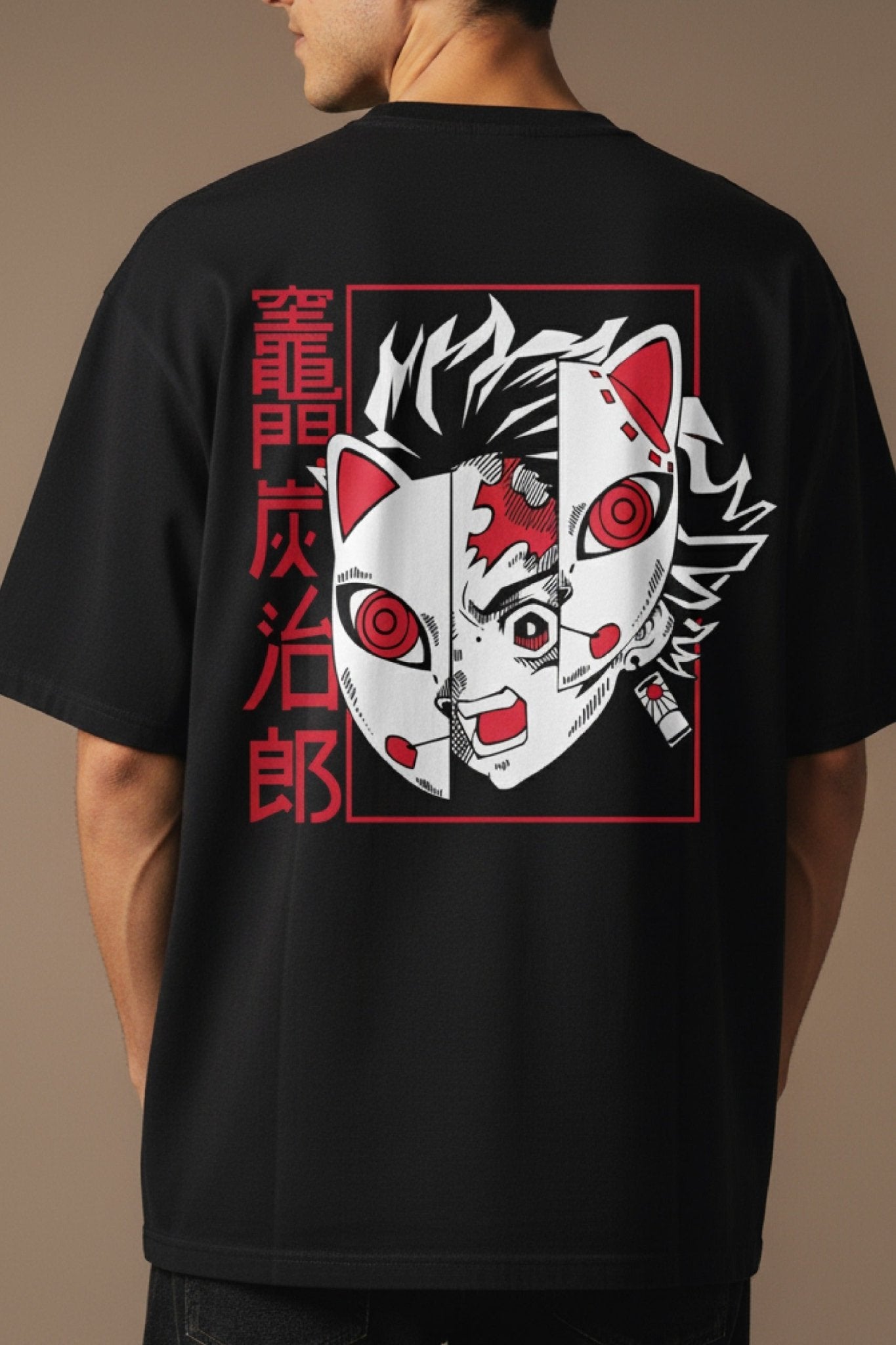 Unisex oversized black t-shirt 350 GSM drop - shoulder – Blue Nova India