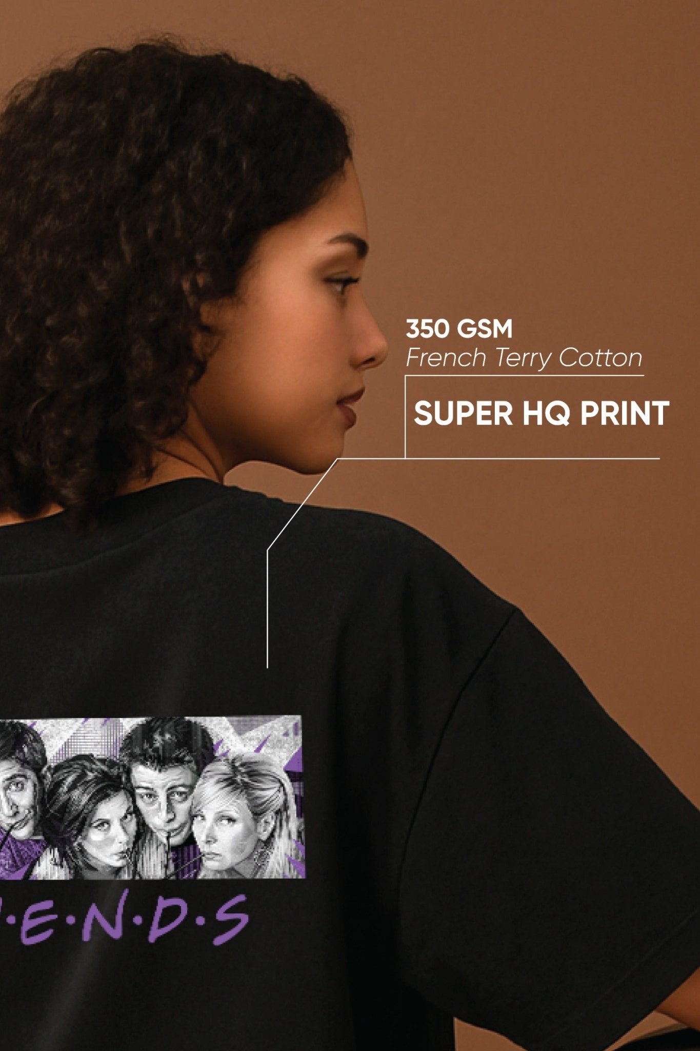 Unisex oversized black t-shirt 350 GSM drop - shoulder – Blue Nova India