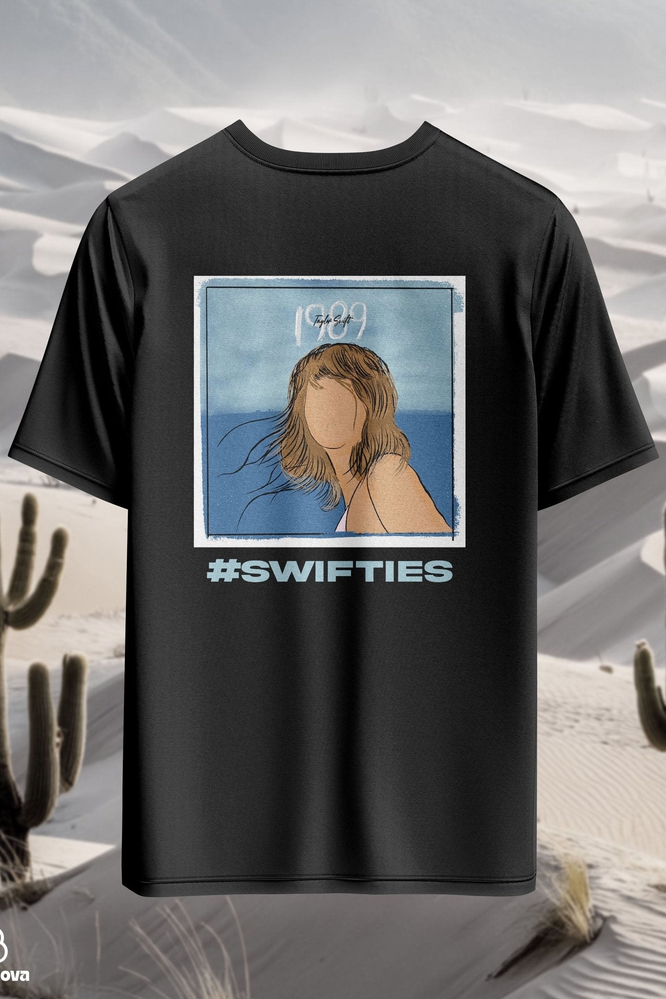 Unisex oversized black t-shirt 350 GSM drop - shoulder – Blue Nova India